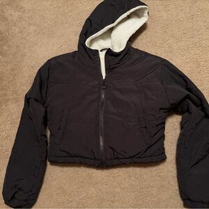 La Hearts Cream Sherpa-Lined Jacket